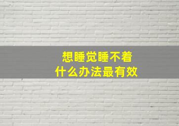 想睡觉睡不着什么办法最有效