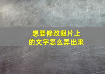 想要修改图片上的文字怎么弄出来