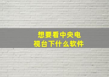 想要看中央电视台下什么软件