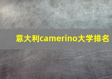 意大利camerino大学排名