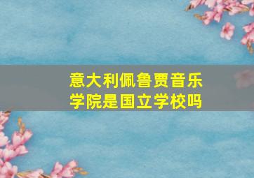 意大利佩鲁贾音乐学院是国立学校吗