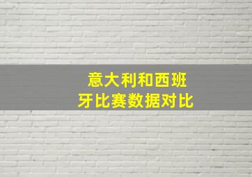 意大利和西班牙比赛数据对比