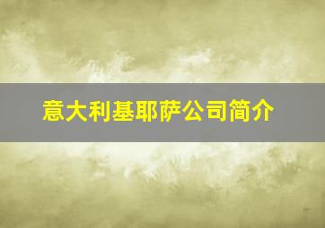 意大利基耶萨公司简介