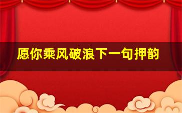 愿你乘风破浪下一句押韵