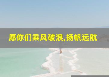 愿你们乘风破浪,扬帆远航