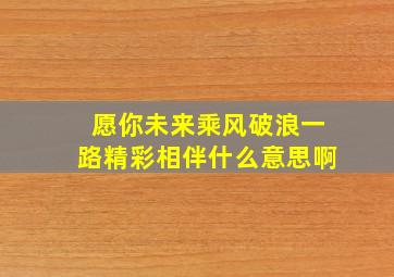 愿你未来乘风破浪一路精彩相伴什么意思啊