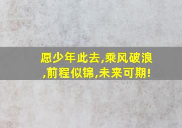 愿少年此去,乘风破浪,前程似锦,未来可期!