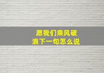 愿我们乘风破浪下一句怎么说