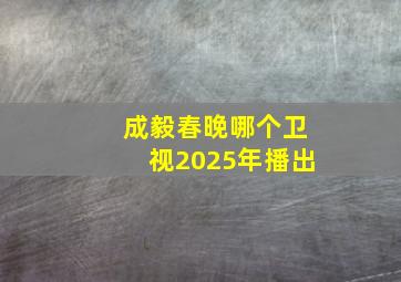 成毅春晚哪个卫视2025年播出