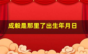 成毅是那里了出生年月日