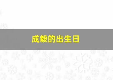 成毅的出生日