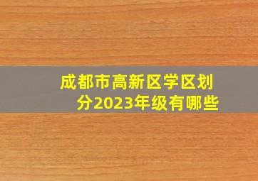 成都市高新区学区划分2023年级有哪些