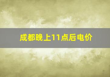 成都晚上11点后电价