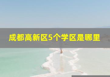 成都高新区5个学区是哪里