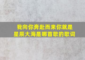 我向你奔赴而来你就是星辰大海是哪首歌的歌词