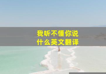 我听不懂你说什么英文翻译