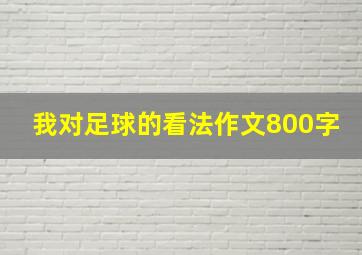 我对足球的看法作文800字