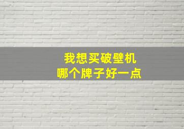 我想买破壁机哪个牌子好一点