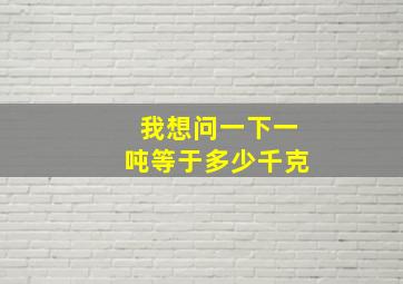 我想问一下一吨等于多少千克