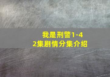 我是刑警1-42集剧情分集介绍