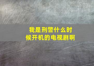 我是刑警什么时候开机的电视剧啊