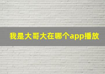 我是大哥大在哪个app播放