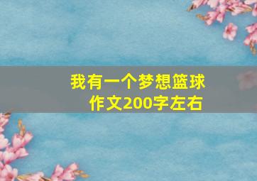 我有一个梦想篮球作文200字左右