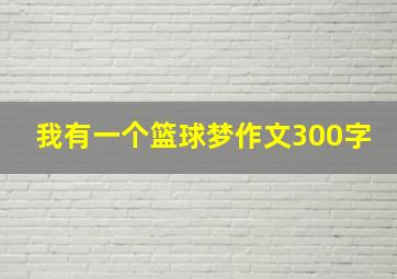 我有一个篮球梦作文300字