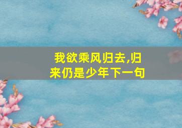 我欲乘风归去,归来仍是少年下一句