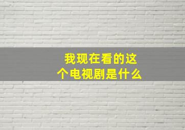 我现在看的这个电视剧是什么