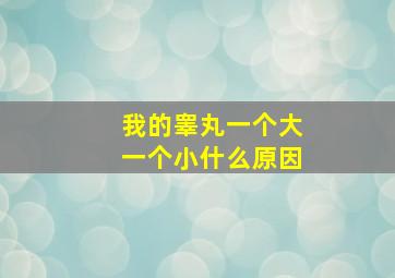 我的睾丸一个大一个小什么原因