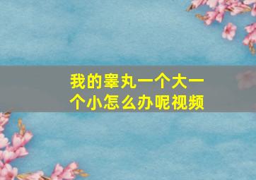 我的睾丸一个大一个小怎么办呢视频