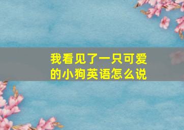 我看见了一只可爱的小狗英语怎么说