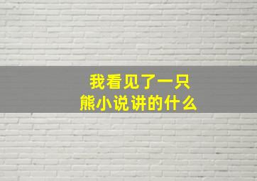 我看见了一只熊小说讲的什么