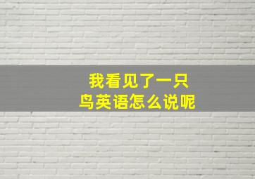 我看见了一只鸟英语怎么说呢