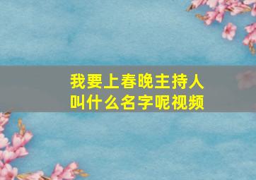 我要上春晚主持人叫什么名字呢视频