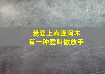 我要上春晚阿木有一种爱叫做放手