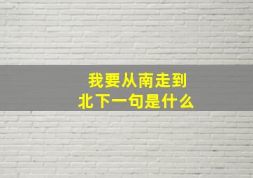 我要从南走到北下一句是什么