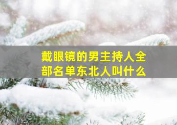 戴眼镜的男主持人全部名单东北人叫什么