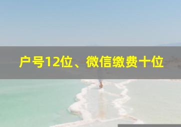 户号12位、微信缴费十位