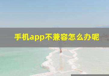 手机app不兼容怎么办呢