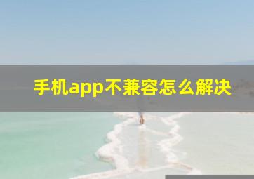 手机app不兼容怎么解决