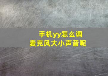 手机yy怎么调麦克风大小声音呢