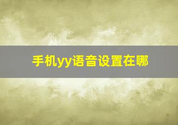 手机yy语音设置在哪