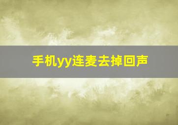 手机yy连麦去掉回声