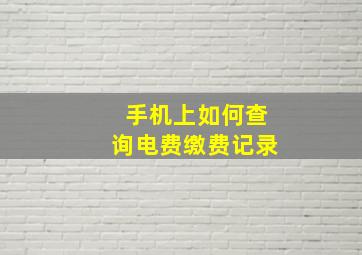 手机上如何查询电费缴费记录