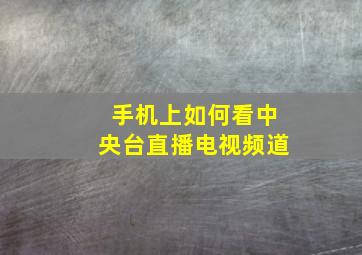 手机上如何看中央台直播电视频道