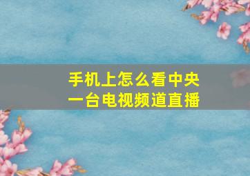 手机上怎么看中央一台电视频道直播