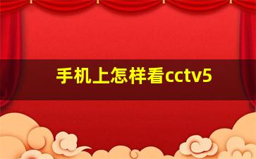 手机上怎样看cctv5