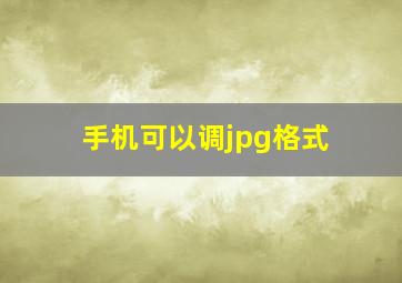 手机可以调jpg格式